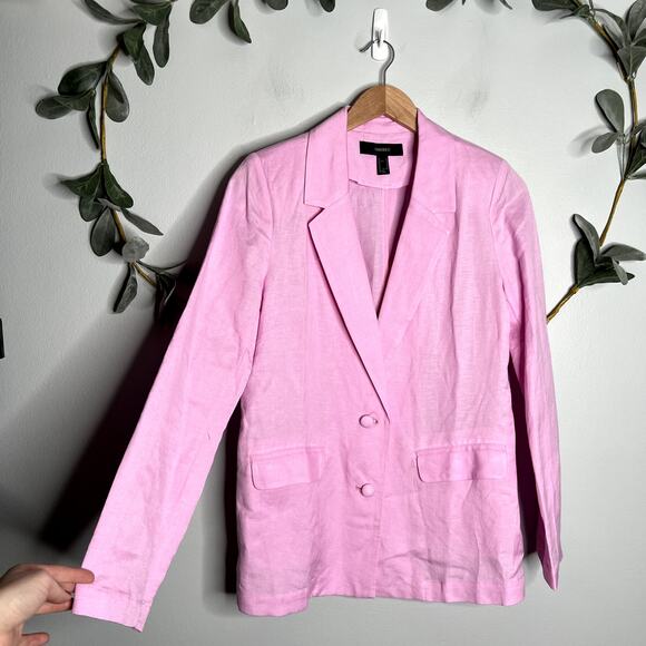 Pink Linen Blend Oversized Blazer LAST CALL - Picture 1 of 6